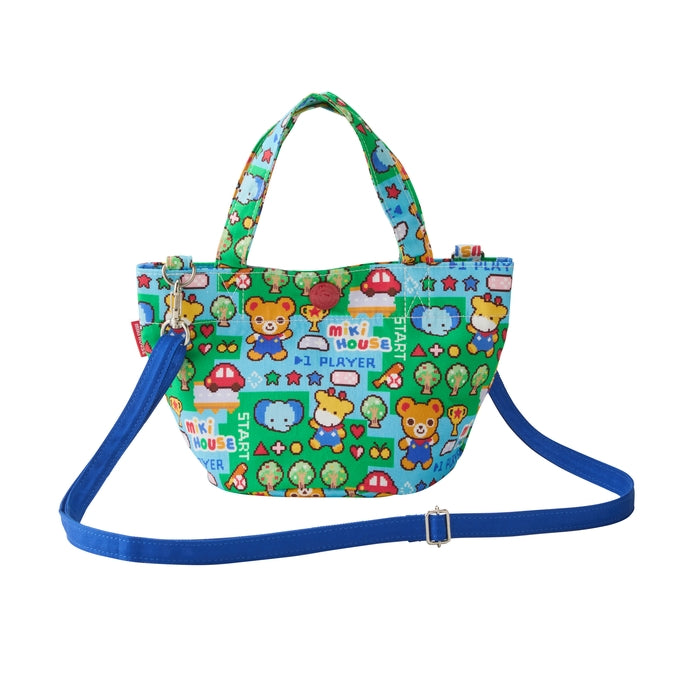 미키하우스 키즈 가방 일본 유아 토트 숄더백 레트로 게임 디자인 2컬러