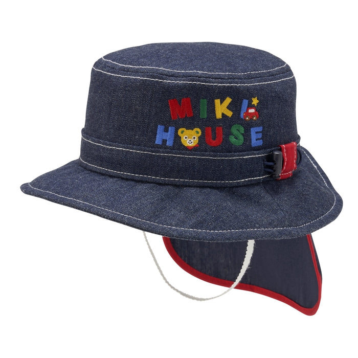 미키하우스 키즈 모자 일본 유아 버킷햇 로고 차양 푸치 자수 2컬러