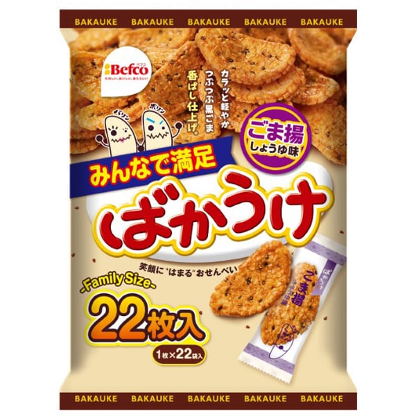 센베이 쌀과자 일본 돈키호테 바카우케 참깨 간장맛 22개입 164g