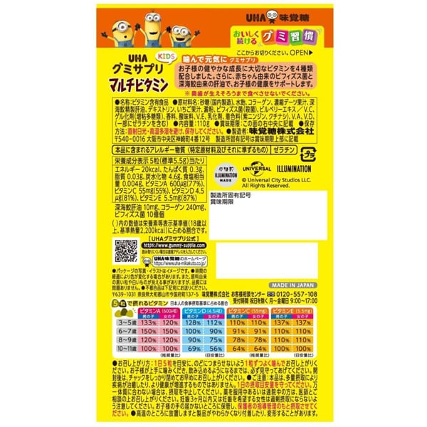어린이 영양제 일본 UHA 젤리 서플리 멀티 비타민 베리 요구르트 믹스 20일분