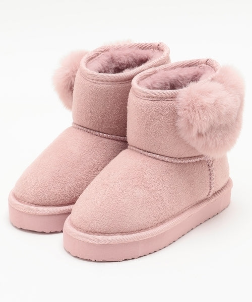 petit main 키즈 신발 일본 쁘띠마인 유아 부츠 귀여운 하트형 퍼 디자인 4컬러