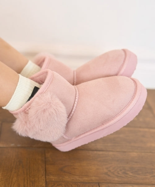 petit main 키즈 신발 일본 쁘띠마인 유아 부츠 귀여운 하트형 퍼 디자인 4컬러