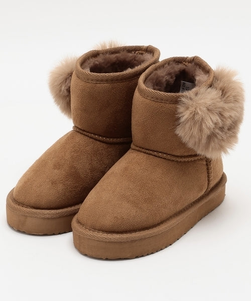 petit main 키즈 신발 일본 쁘띠마인 유아 부츠 귀여운 하트형 퍼 디자인 4컬러