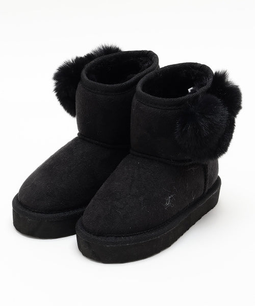 petit main 키즈 신발 일본 쁘띠마인 유아 부츠 귀여운 하트형 퍼 디자인 4컬러