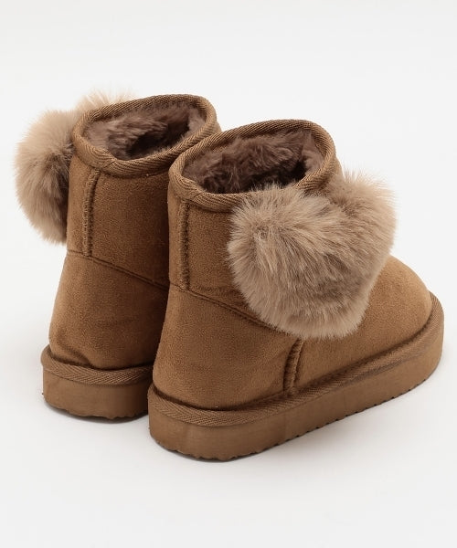 petit main 키즈 신발 일본 쁘띠마인 유아 부츠 귀여운 하트형 퍼 디자인 4컬러