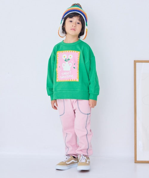 마키즈 키즈 바지 일본 유아 샤기 롱 팬츠 스티치 워크 디자인 4컬러