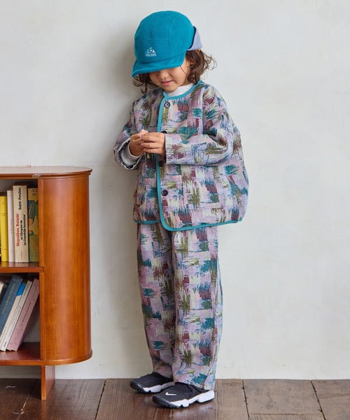 마키즈 키즈 자켓 일본 유아 노 카라 재킷 고블란 직물 디자인 2컬러