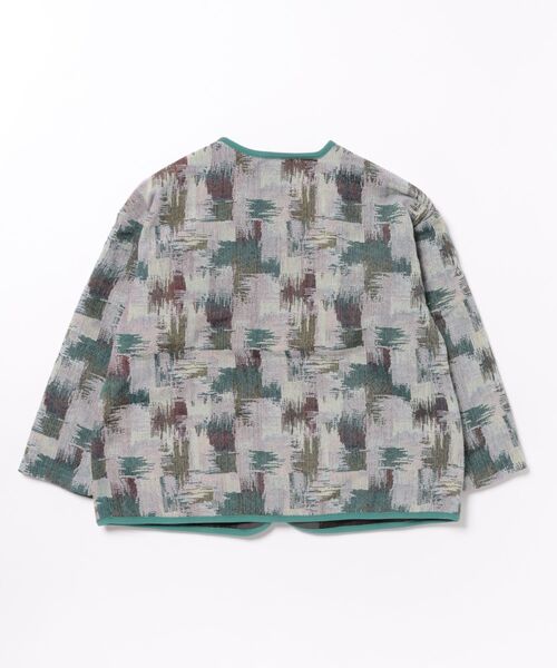 마키즈 키즈 자켓 일본 유아 노 카라 재킷 고블란 직물 디자인 2컬러