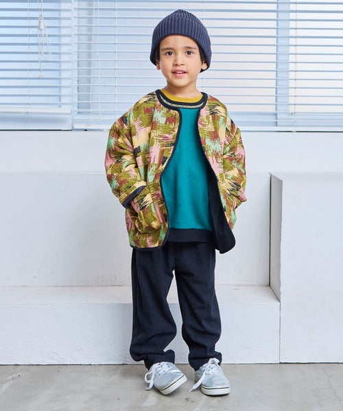 마키즈 키즈 자켓 일본 유아 노 카라 재킷 고블란 직물 디자인 2컬러