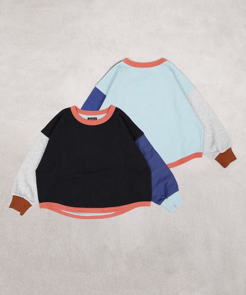 마키즈 키즈 티셔츠 일본 긴팔티 스웨이드 라운드 디자인 맨투맨 6컬러