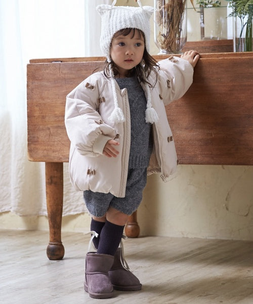 petit main 키즈 자켓 일본 쁘띠메인 유아 치비 리본 안솜 재킷 3컬러