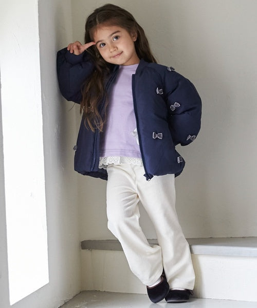 petit main 키즈 자켓 일본 쁘띠메인 유아 치비 리본 안솜 재킷 3컬러