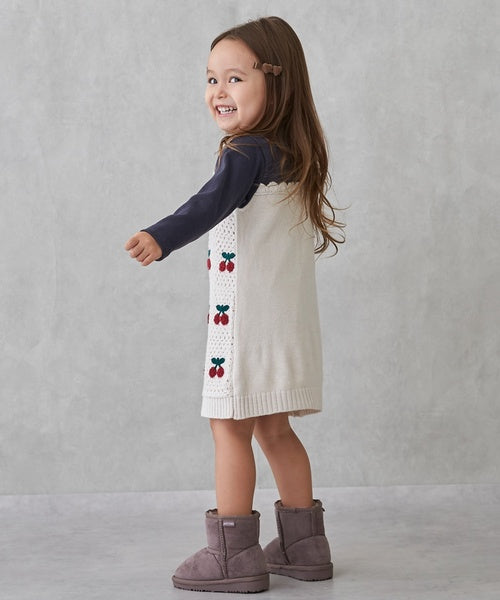 petit main 키즈 치마 일본 쁘띠메인 유아 원피스 크로세 디자인 3컬러