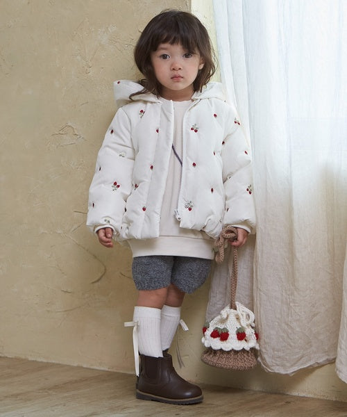 petit main 키즈 패딩 일본 쁘띠마인 유아 프리티 모티브 후드 디자인 3컬러