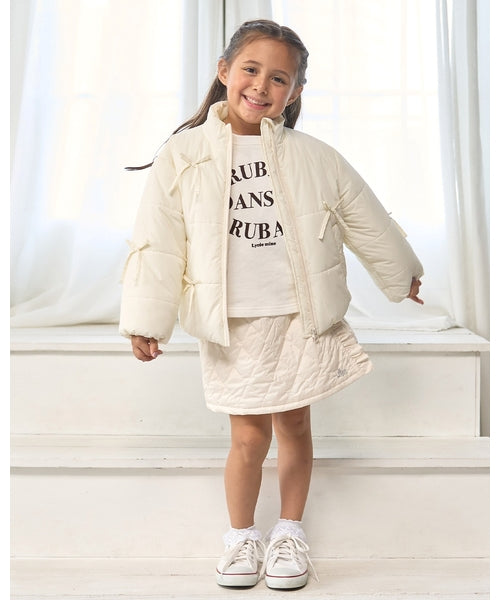 petit main 키즈 패딩 일본 쁘띠마인 유아 리본 디자인 퍼프 재킷 5컬러