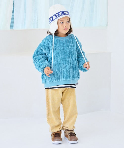 마키즈 키즈 티셔츠 일본 유아 긴팔티 케이블 보어 니트 디자인 맨투맨 4컬러