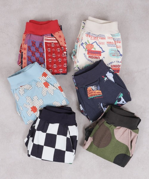 마키즈 바지 일본 키즈 스웻 팬츠 플라워 체크 패턴 조거 타입 6컬러