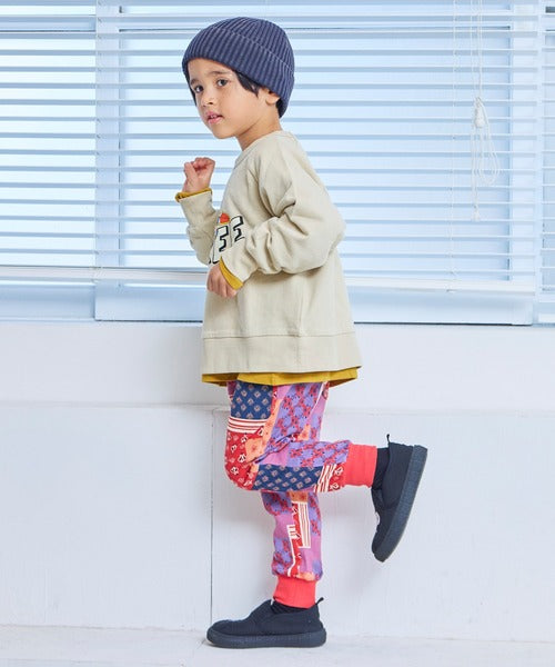 마키즈 바지 일본 키즈 스웻 팬츠 플라워 체크 패턴 조거 타입 6컬러