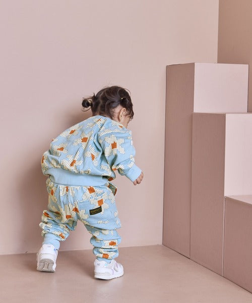 마키즈 바지 일본 키즈 스웻 팬츠 플라워 체크 패턴 조거 타입 6컬러