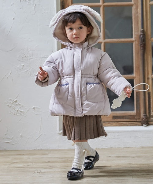 petit main 키즈 패딩 일본 쁘띠메인 유아 모코모코 토끼 안솜 재킷 2컬러
