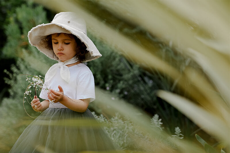 마르마르 키즈 아기 모자 일본 유아 브림 야외 모자 oat