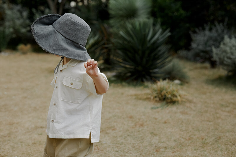 마르마르 키즈 아기 모자 일본 유아 브림 야외 모자 olive