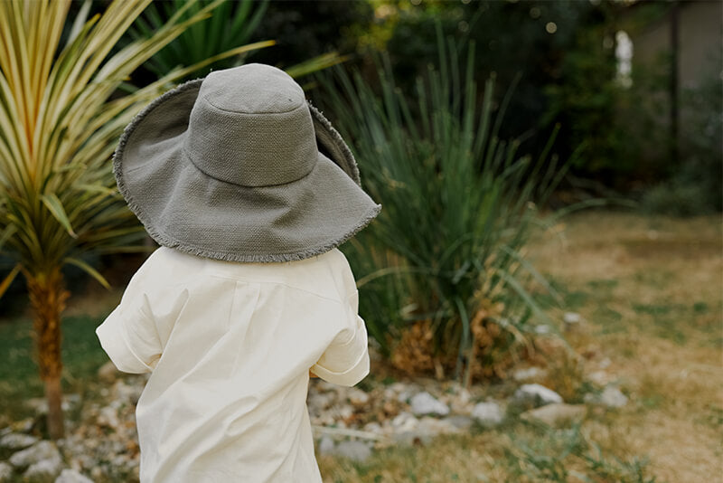 마르마르 키즈 아기 모자 일본 유아 브림 야외 모자 olive