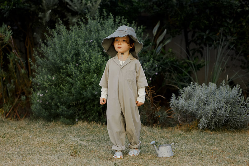 마르마르 키즈 아기 모자 일본 유아 브림 야외 모자 olive