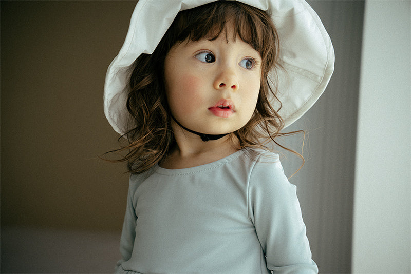 마르마르 키즈 아기 모자 일본 유아 브림 레펠 수영모자 white