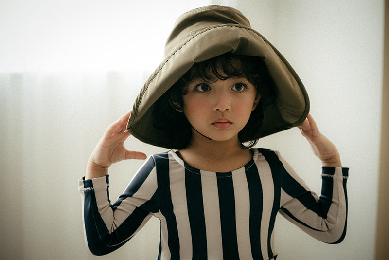 마르마르 키즈 아기 모자 일본 유아 브림 레펠 수영모자 khaki