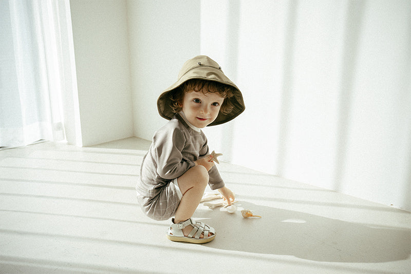 마르마르 키즈 아기 모자 일본 유아 브림 레펠 수영모자 khaki