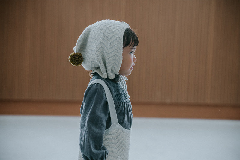 마르마르 키즈 모자 일본 베이비 야마지 모모 보넷 니트 Yamaji mizu