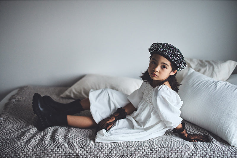 마르마르 키즈 아기 원피스 일본 유아 치마 폼파더 드레스 리프 white