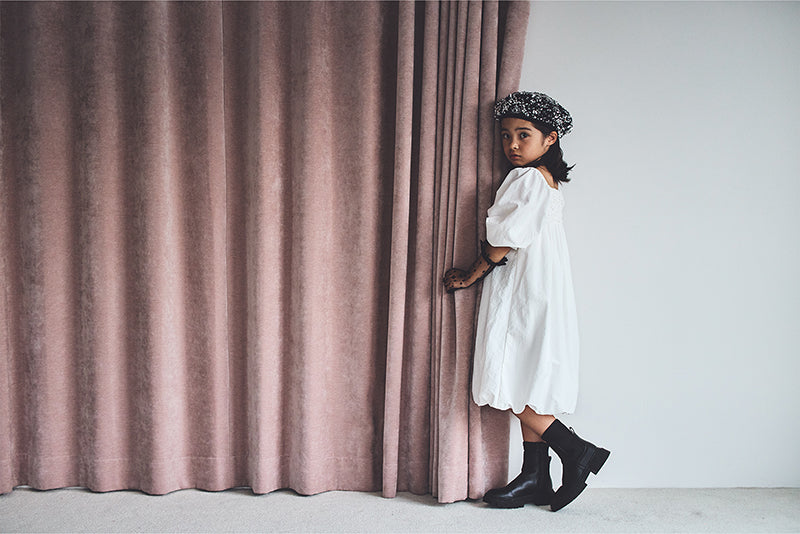 마르마르 키즈 아기 원피스 일본 유아 치마 폼파더 드레스 리프 white