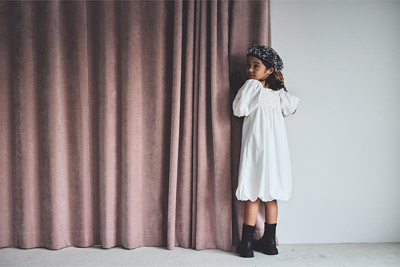 마르마르 키즈 아기 원피스 일본 유아 치마 폼파더 드레스 리프 white