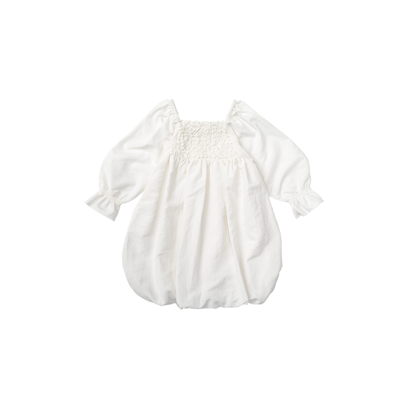 마르마르 키즈 아기 원피스 일본 유아 치마 폼파더 드레스 리프 white