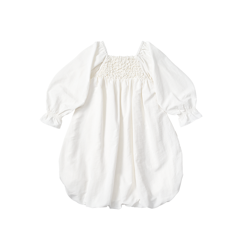 마르마르 키즈 아기 원피스 일본 유아 치마 폼파더 드레스 리프 white