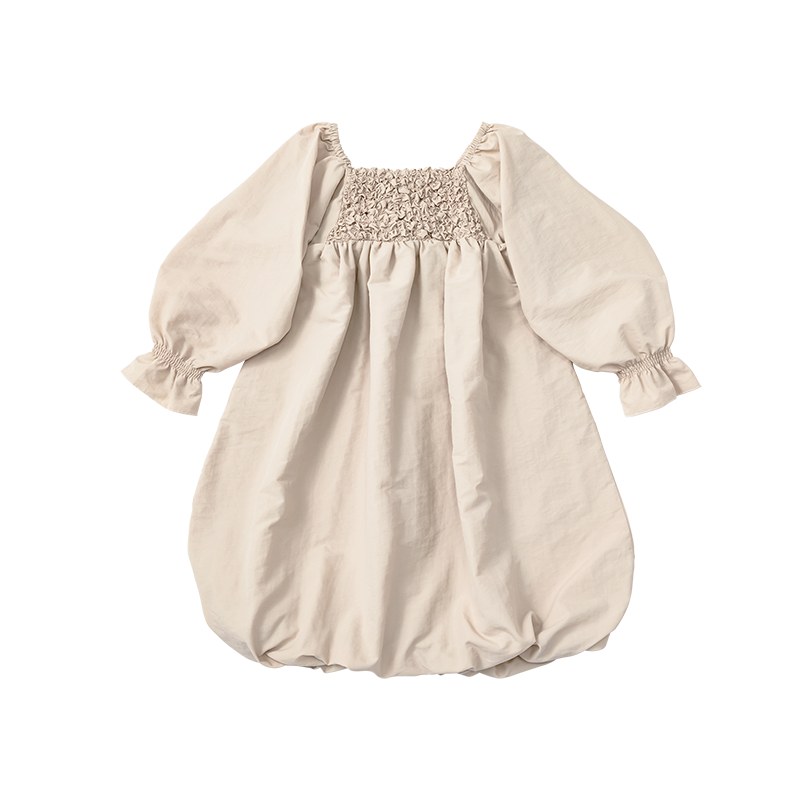 마르마르 키즈 아기 원피스 일본 유아 치마 폼파더 드레스 리프 beige