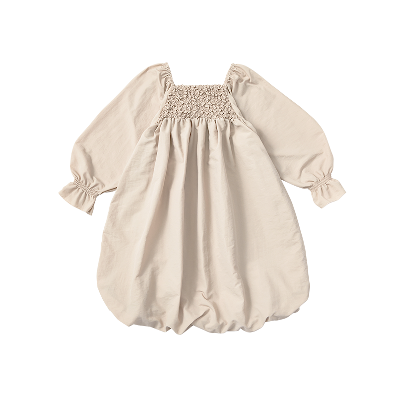 마르마르 키즈 아기 원피스 일본 유아 치마 폼파더 드레스 리프 beige