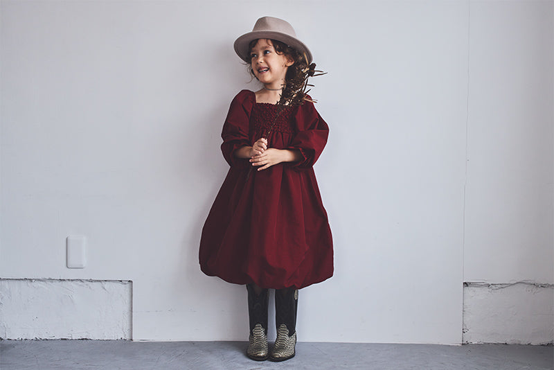 마르마르 키즈 아기 원피스 일본 유아 치마 폼파더 드레스 리프 wine