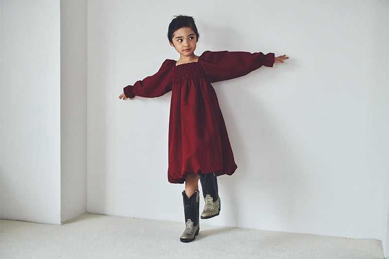 마르마르 키즈 아기 원피스 일본 유아 치마 폼파더 드레스 리프 wine