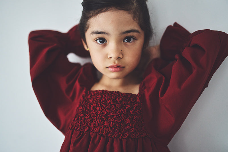 마르마르 키즈 아기 원피스 일본 유아 치마 폼파더 드레스 리프 wine