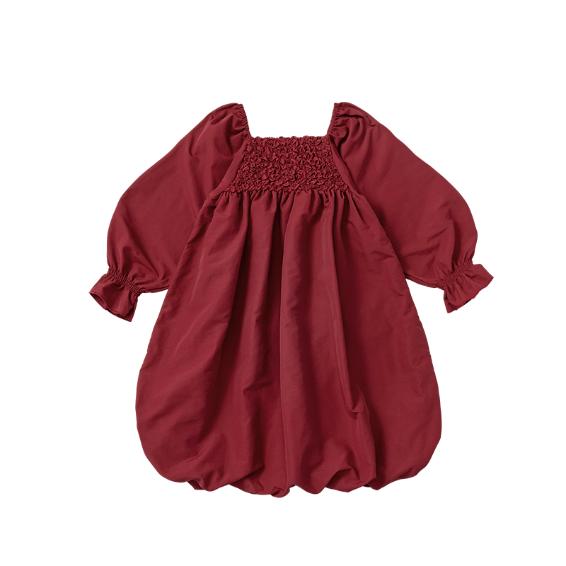 마르마르 키즈 아기 원피스 일본 유아 치마 폼파더 드레스 리프 wine