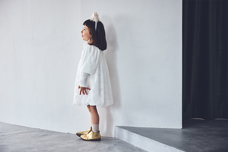 마르마르 키즈 아기 원피스 일본 유아 치마 폼파더 드레스 4 리프 white