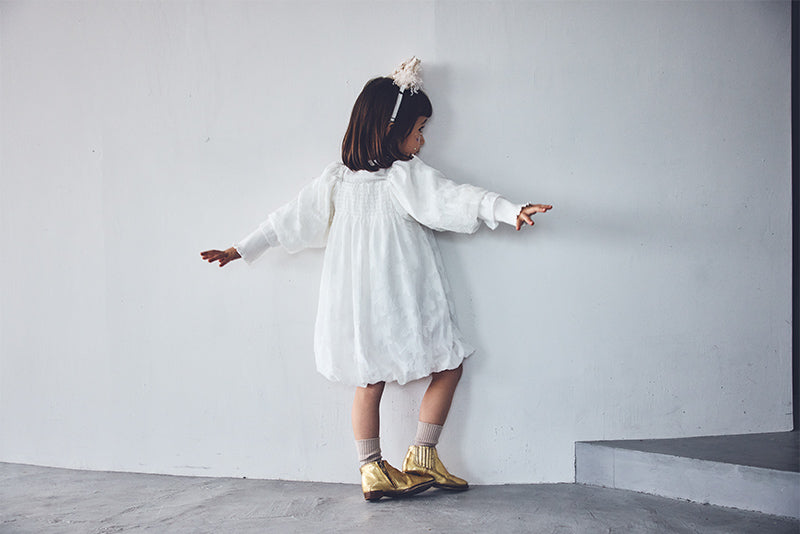 마르마르 키즈 아기 원피스 일본 유아 치마 폼파더 드레스 4 리프 white