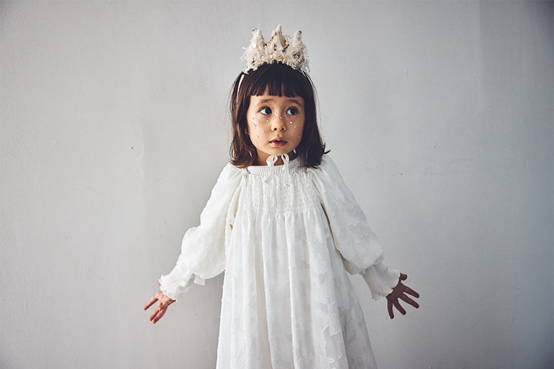 마르마르 키즈 아기 원피스 일본 유아 치마 폼파더 드레스 4 리프 white