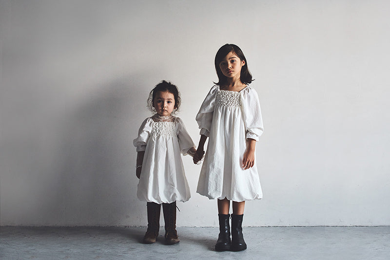 마르마르 키즈 아기 원피스 일본 유아 치마 폼파더 드레스 4 리프 white