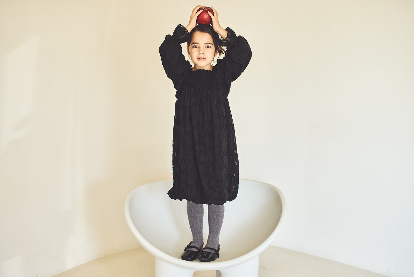 마르마르 키즈 아기 원피스 일본 유아 치마 폼파더 드레스 리프 black