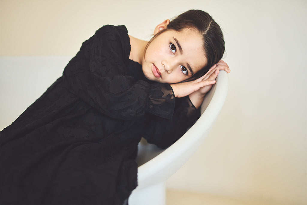 마르마르 키즈 아기 원피스 일본 유아 치마 폼파더 드레스 리프 black