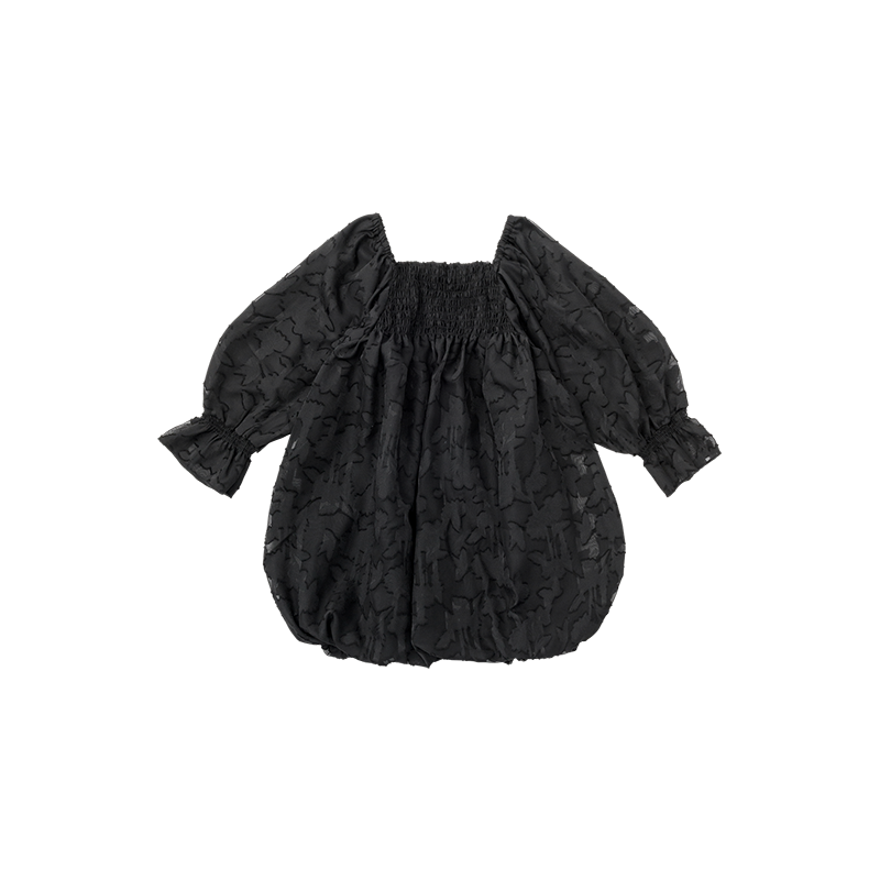 마르마르 키즈 아기 원피스 일본 유아 치마 폼파더 드레스 리프 black